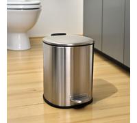 Showerdrape Capri White 3L Pedal Bin in Silver Showerdrape Silver 3L