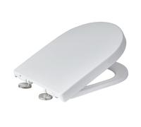 Showerdrape Detroit Soft Close White D Shaped Plastic Quick Release Toilet Seat
