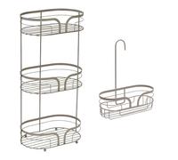 Showerdrape Dante Beige Freestanding Floor Caddy and Mini Shower Caddy