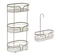 Showerdrape Dante Beige Freestanding Floor Caddy And Mini Shower Caddy