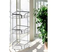 Showerdrape Dante Black Freestanding Corner Floor Caddy in Silver Showerdrape Silver