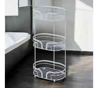 Showerdrape Dante Freestanding Floor Caddy Black Chrome White Pink Blue Beige Grey (White)