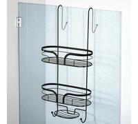 Showerdrape Dante Modern 2-Tier Shower Caddy - Bathroom Shower Storage in Black Showerdrape Black