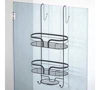Showerdrape Dante Modern 2-Tier Shower Caddy - Bathroom Shower Storage in Grey Showerdrape Grey
