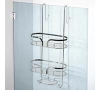 Showerdrape Dante Modern 2-Tier Shower Caddy - Bathroom Shower Storage in Silver Showerdrape Silver