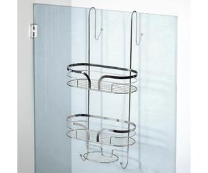 Showerdrape Dante Modern 2-Tier Shower Caddy - Bathroom Shower Storage in Silver Showerdrape Silver
