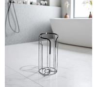 Showerdrape Dante Modern 2Spare Paper Holder - Bathroom Storage in Black or Chrome in Silver Showerdrape Silver