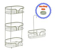Showerdrape Dante Modern 3-Tier Floor Caddy & Mini Caddy - Bathroom Storage in Green Showerdrape Green