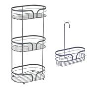 Showerdrape Dante Sage Green Floor Caddy & Mini Shower Caddy in Grey Showerdrape Grey