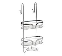 Showerdrape Dante Steel 2 Tier Hook Shower Caddy in Silver Showerdrape Silver