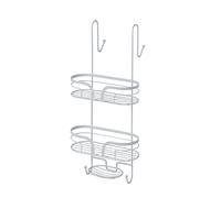 Showerdrape Dante Steel 2 Tier Hook Shower Caddy in White Showerdrape White