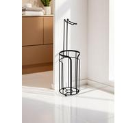 Showerdrape Dante Toilet Roll & Spare Paper Holder in Black Showerdrape Black