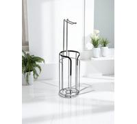Showerdrape Dante Toilet Roll & Spare Paper Holder in Silver Showerdrape Silver