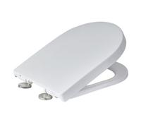 Showerdrape Detroit White D-Shaped Quick Release Soft Close Plastic Toilet Seat