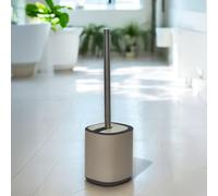 Showerdrape Echo Blue Steel Toilet Brush & Holder in Beige Showerdrape Beige