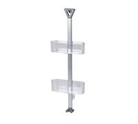 Showerdrape Elements Bathroom Shower Bath Caddy Storage Organiser 2 Shelves Adjustable Hanging (Clear Shelves)