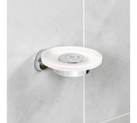 Showerdrape Eternity Stainless Steel Chrome & Glass Soap Dish Wall Mounted in Silver Showerdrape Silver
