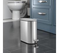 Showerdrape Fortuna 5L Soft Close Bathroom Pedal Bin Satin Silver