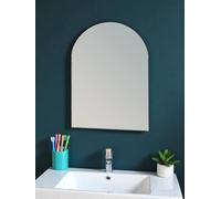 Hampton Arched Oval Wall Mounted Frameless Bathroom Mirror 60 x 45cm Showerdrape Silver Small