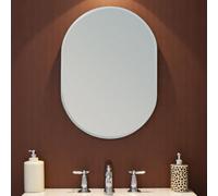 Showerdrape Lincoln Oval Wall Mounted Frameless Bevelled Edge Bathroom Mirror 60 X 45Cm