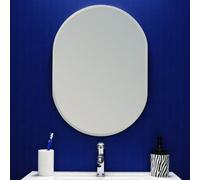 Showerdrape Lincoln Oval Wall Mounted Frameless Bevelled Edge Bathroom Mirror 70 X 50Cm