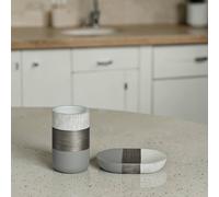 Showerdrape Luxe Bathroom Accessory Set - Soap Dish & Tumbler in Grey Showerdrape Grey