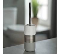 Showerdrape Luxe Grey/white Toilet Brush & Holder