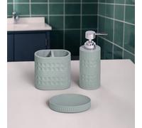 Showerdrape Maison Soft Green or White Shimmer 3 Piece Bathroom Accessory Set Showerdrape Green