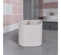 Showerdrape Maison Soft Green or White Shimmer Toothbrush Holder Showerdrape White
