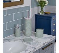Showerdrape Maison Soft Green Shimmer 4 Piece Bathroom Accessory Set