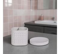 Showerdrape Maison Soft White Shimmer Bathroom Accessory Set - Soap Dish & Toothbrush Holder