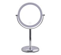 Showerdrape Makeup Vanity Mirror With Lights, Illuminated LED Magnifying Mirror 5X, 360° Rotation, Standing Desk Mirror, Rechargeable Cosmetic Dimmable Mirror for Dressing Table, Bathroom, Bedroom.