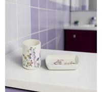 Showerdrape Meadow Wild Flowers Floral Bathroom Accessory Set - Soap Dish & Tumbler