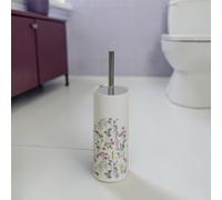 Showerdrape Meadow Wild Flowers Floral Toilet Brush in White Showerdrape White