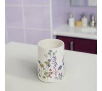 Showerdrape Meadow Wild Flowers Floral Tumbler in White Showerdrape White