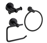 Showerdrape Modernity Black Stainless Steel Wall Mounted 3 Piece Bathroom Accessory Set