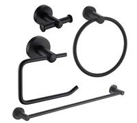 Showerdrape Modernity Black Stainless Steel Wall Mounted 4 Piece Bathroom Accessory Set
