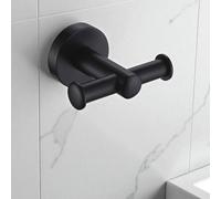 Showerdrape Modernity Black Stainless Steel Wall Mounted Robe Hook Showerdrape Black