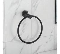 Showerdrape Modernity Black Stainless Steel Wall Mounted Towel Ring Showerdrape Black