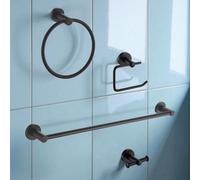 Showerdrape Modernity Black Steel Wall Mounted 4 Piece Bathroom Accessory Set