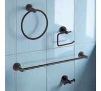 Showerdrape Modernity Black Steel Wall Mounted 4 Piece Bathroom Accessory Set Showerdrape Black