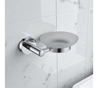 Showerdrape Modernity Chrome Stainless Steel & Frosted Glass Wall Mounted Soap Dish