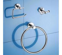 Showerdrape Modernity Chrome Stainless Steel Wall Mounted 3 Piece Bathroom Accessory Set in Silver Showerdrape Silver