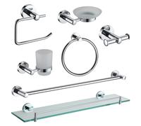 Showerdrape Modernity 7 Pc Bathroom Accessory Set Chrome