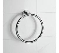 Showerdrape Modernity Chrome Stainless Steel Wall Mounted Towel Ring in Silver Showerdrape Silver