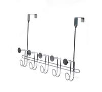 Showerdrape Moretti Black Over Door Storage Hooks in Silver Showerdrape Silver