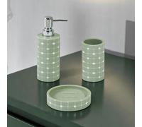 Showerdrape Mosaica Pistachio Green 3 Piece Bathroom Accessory Set