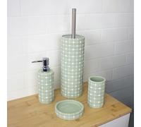 Showerdrape Mosaica Pistachio Green 4 Piece Bathroom Accessory Set