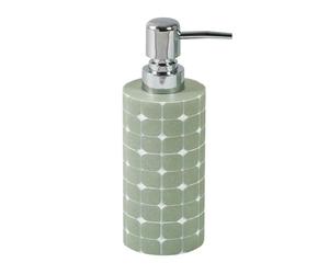 Showerdrape Mosiaca Liquid Soap & Lotion Dispenser, Dish Soap Dispenser For Kitchen Sink, Hand Soap Dispenser For Bathroom, Lotion Dispenser With Pump, Pistachio/White H18 x W6.5 x D9cm (Individual)