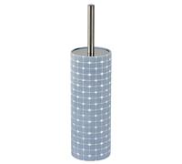 Showerdrape Mosiaca Toilet Cleaner Brush, Toilet Brush Holder Set Resin Plastic Scrubbing Brush For Cleaning Bathroom, Bathroom Accessories, Sky Blue/White Mosiac Finish, H38cm x H9.5cm (Individual)